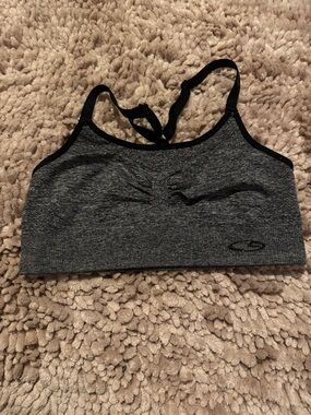 Champion Grey and Black Seamless Sports Bra